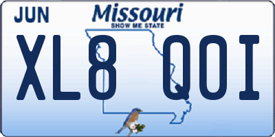 MO license plate XL8Q0I