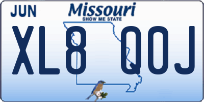 MO license plate XL8Q0J