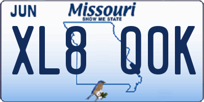 MO license plate XL8Q0K