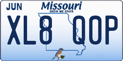 MO license plate XL8Q0P