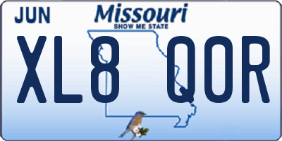 MO license plate XL8Q0R