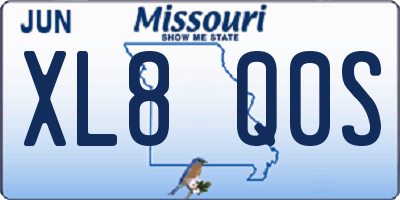 MO license plate XL8Q0S