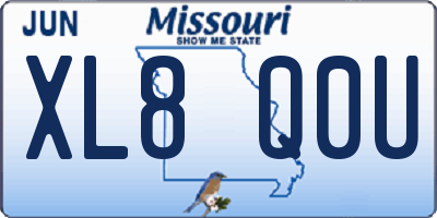 MO license plate XL8Q0U