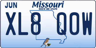 MO license plate XL8Q0W