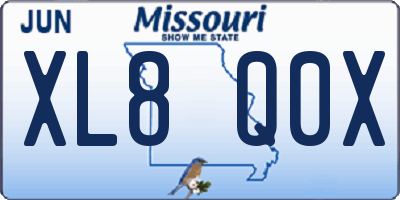 MO license plate XL8Q0X