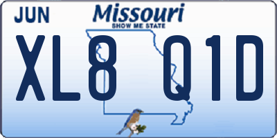 MO license plate XL8Q1D