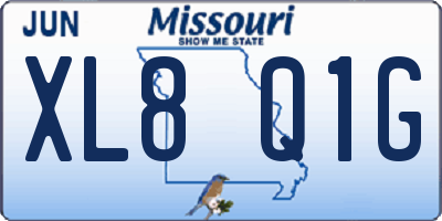 MO license plate XL8Q1G