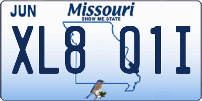 MO license plate XL8Q1I