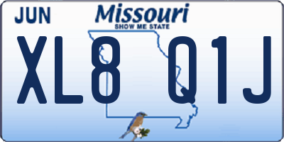 MO license plate XL8Q1J