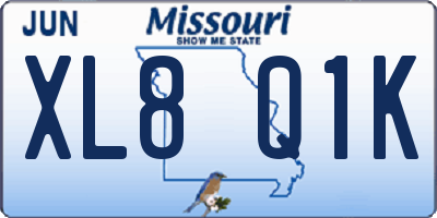 MO license plate XL8Q1K