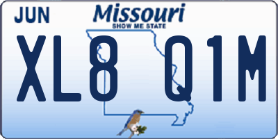 MO license plate XL8Q1M