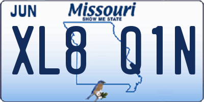 MO license plate XL8Q1N