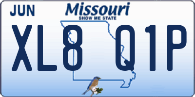 MO license plate XL8Q1P
