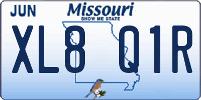 MO license plate XL8Q1R