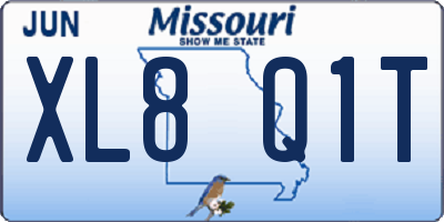 MO license plate XL8Q1T