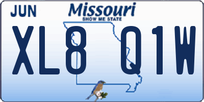 MO license plate XL8Q1W