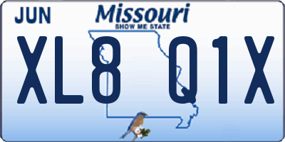 MO license plate XL8Q1X