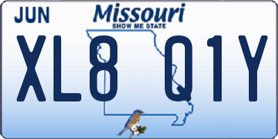MO license plate XL8Q1Y