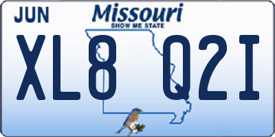 MO license plate XL8Q2I