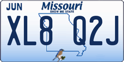 MO license plate XL8Q2J