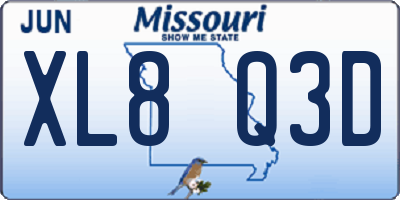 MO license plate XL8Q3D