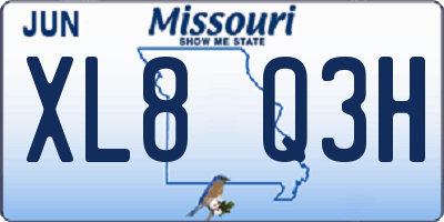 MO license plate XL8Q3H