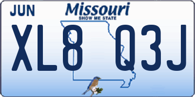 MO license plate XL8Q3J