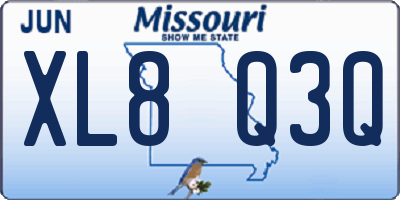 MO license plate XL8Q3Q