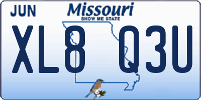 MO license plate XL8Q3U