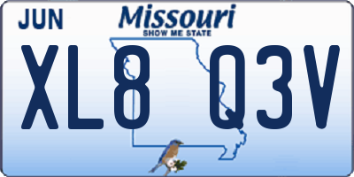 MO license plate XL8Q3V