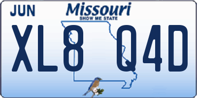MO license plate XL8Q4D