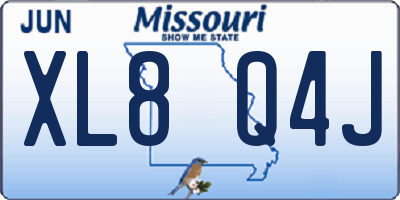 MO license plate XL8Q4J