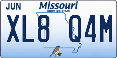 MO license plate XL8Q4M