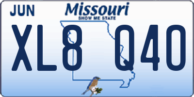 MO license plate XL8Q4O