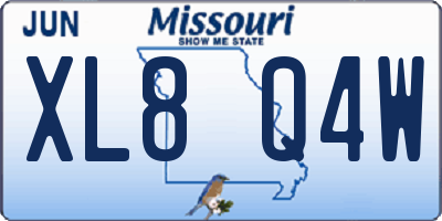 MO license plate XL8Q4W