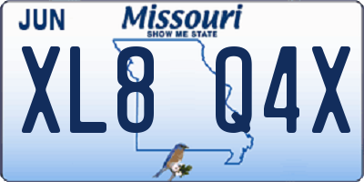 MO license plate XL8Q4X