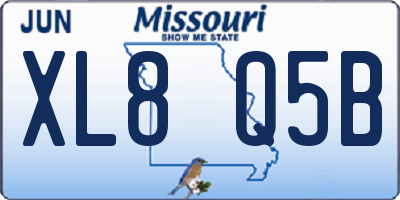 MO license plate XL8Q5B