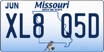 MO license plate XL8Q5D