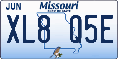 MO license plate XL8Q5E