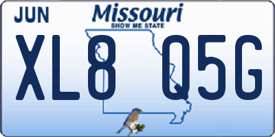 MO license plate XL8Q5G