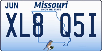 MO license plate XL8Q5I