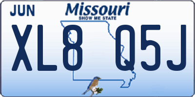MO license plate XL8Q5J