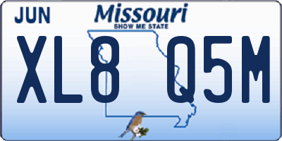 MO license plate XL8Q5M