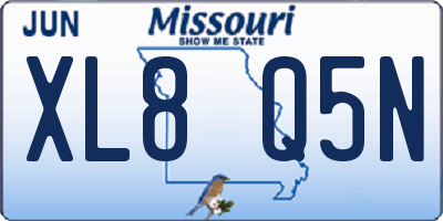 MO license plate XL8Q5N