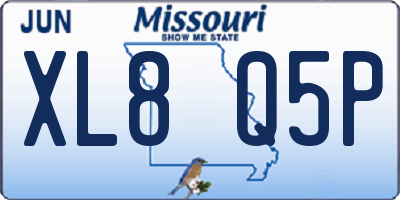 MO license plate XL8Q5P