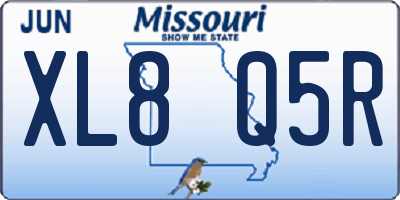MO license plate XL8Q5R
