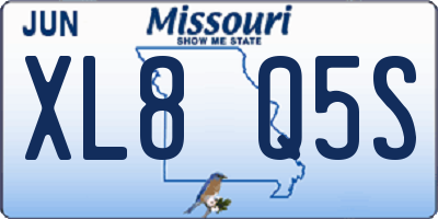 MO license plate XL8Q5S