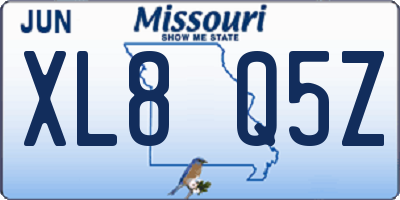 MO license plate XL8Q5Z