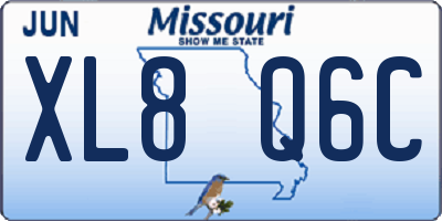 MO license plate XL8Q6C