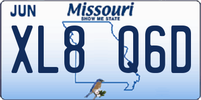 MO license plate XL8Q6D